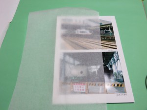 平にアイロンをあて終わったところ